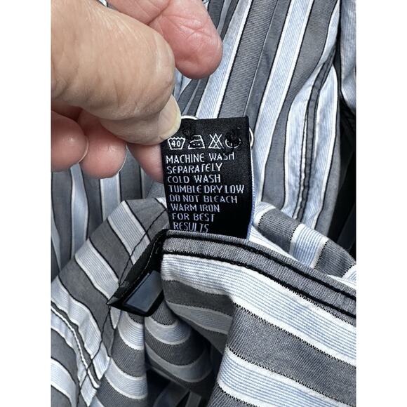 7 Diamonds Men’s Long Sleeve 2XL Shirt Gray White Button Up Eagle Accents - Picture 7 of 16